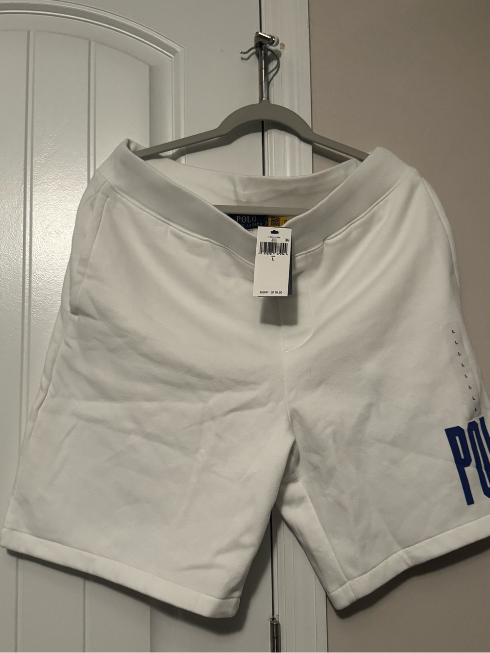 Polo by Ralph Lauren White Shorts with Blue Logo
